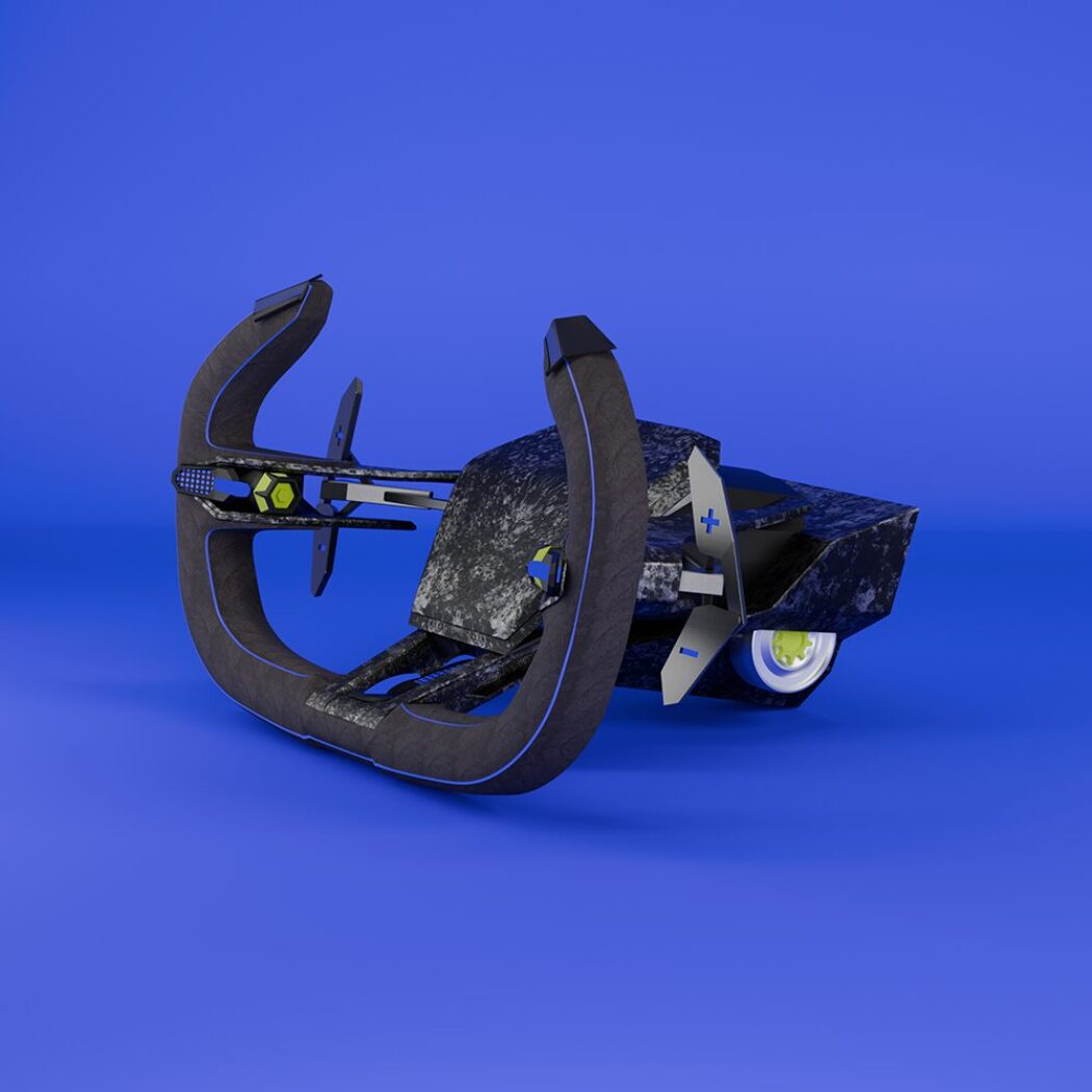 Volant de simulateur conçu par ARCHE, une pièce technique où performance et précision se rencontrent.