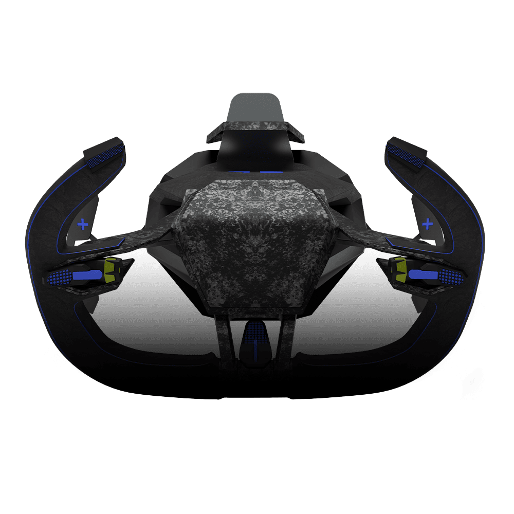 Volant de simulateur conçu par ARCHE, une pièce technique où performance et précision se rencontrent.